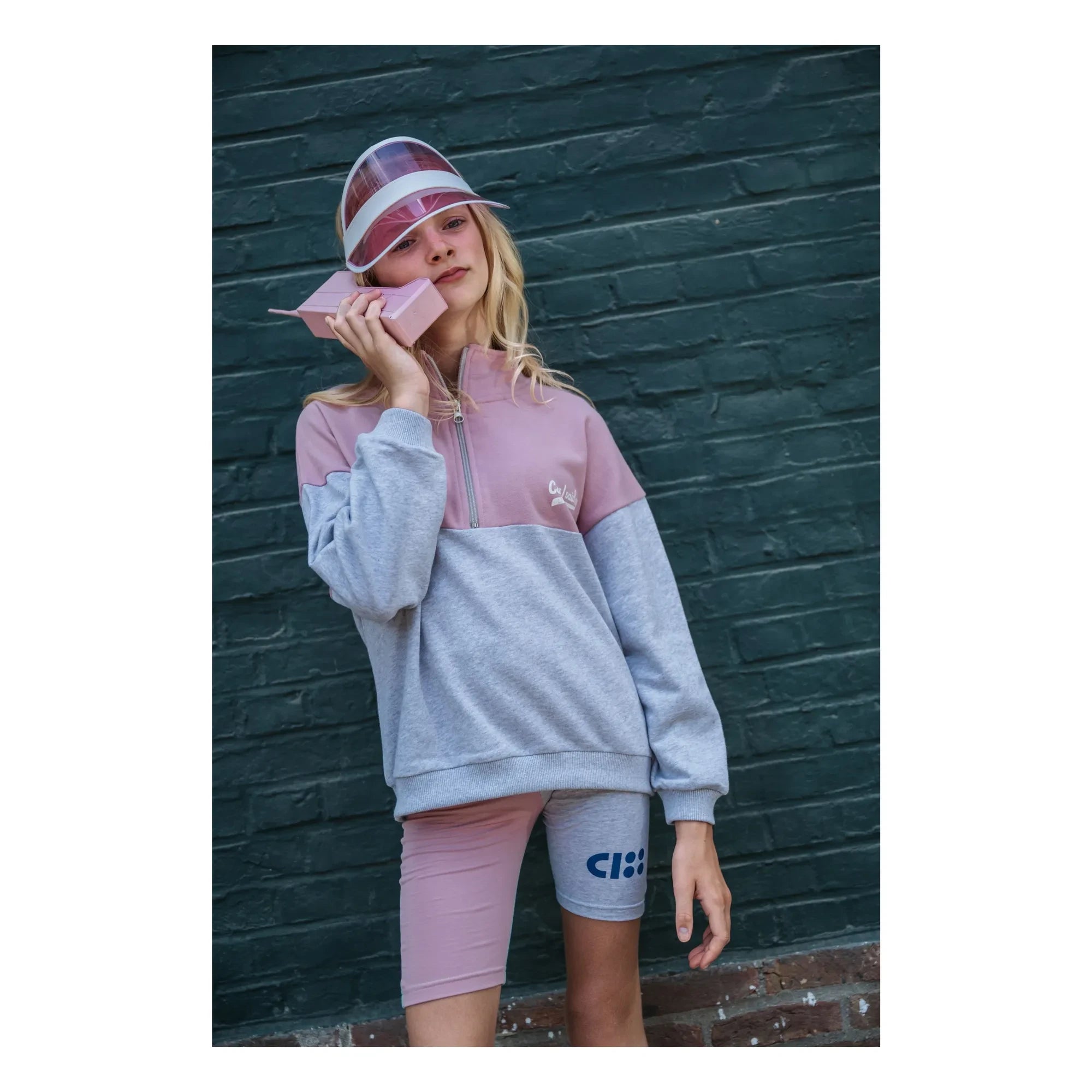 Cos I Said So - Biker de Algodón Orgánico Color Block | Heather gris