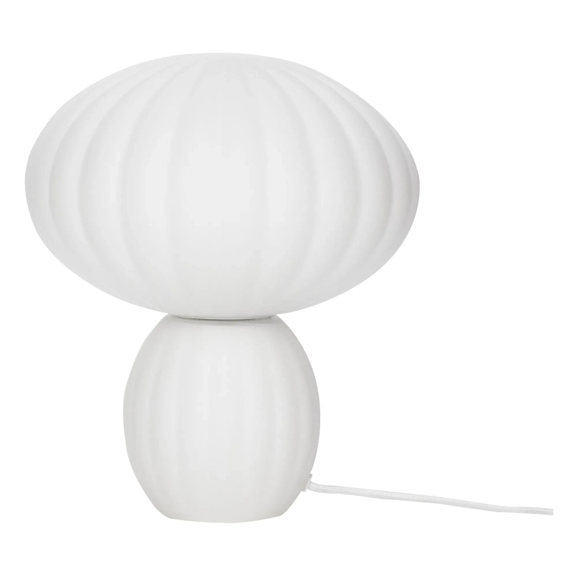 Hübsch - Lámpara de mesa de cristal opalino | Blanco