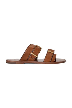 Polo Ralph Lauren Bkle Slide Sandalia de cuero