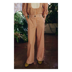 Maria de la Orden - Pantalón de rayas de algodón Romeo | Naranja
