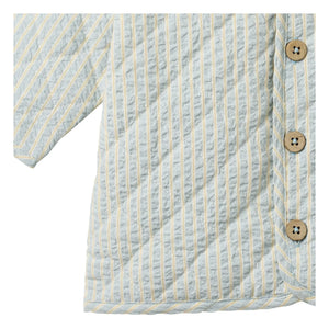 Trigo - Chaqueta Acolchada de Algodón Orgánico a Rayas Saxo | Azul claro