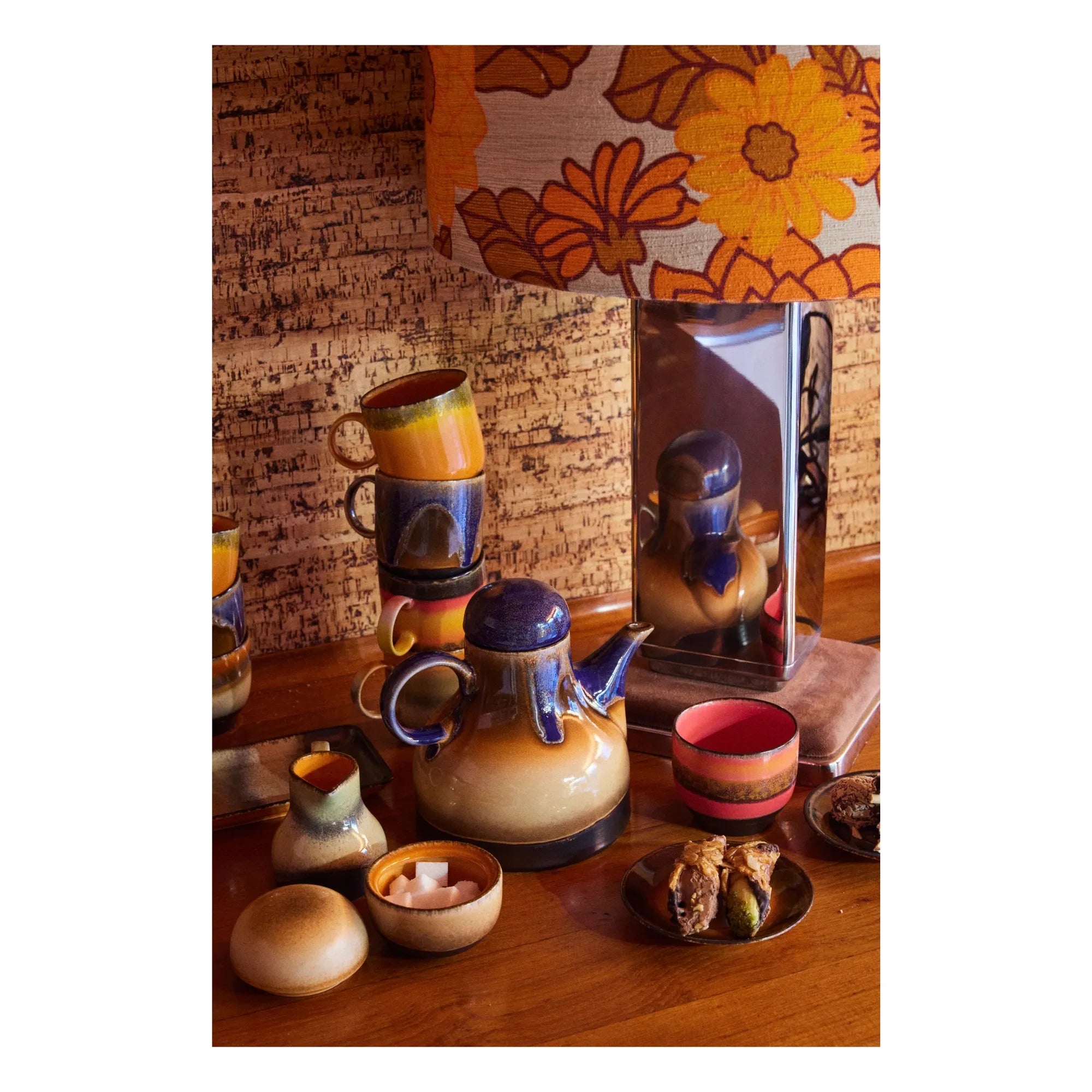 HKliving - Máquina de café de tarde | Marrón