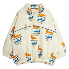 Mini Rodini - Yarım Fermuarlı Sweatshirt Organik Pamuk | Ekru