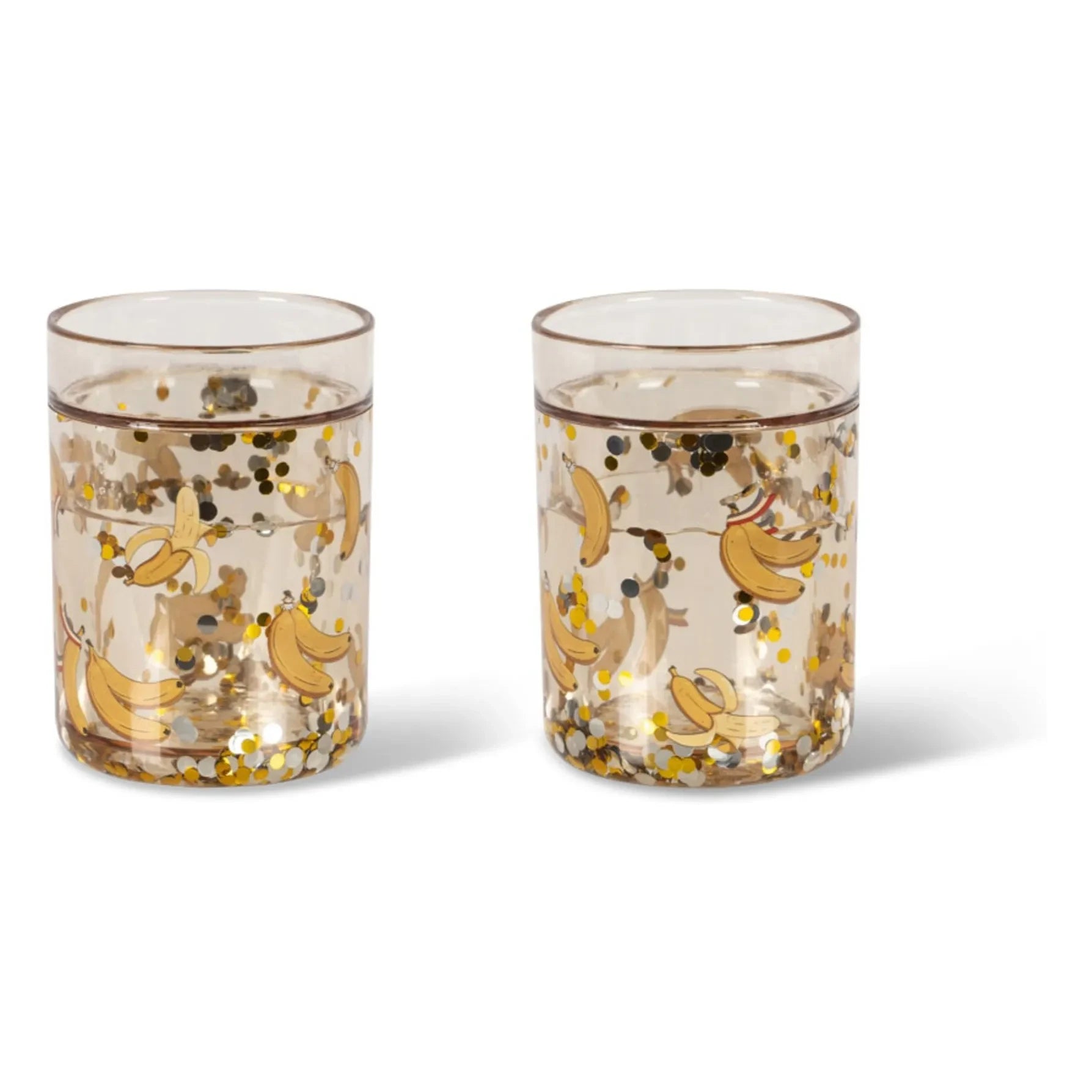 Konges Sløjd - Vasos con purpurina de banana - Set de 2 | Amarillo