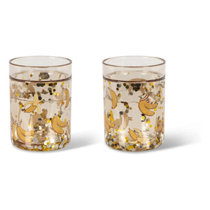 Konges Sløjd - Vasos con purpurina de banana - Set de 2 | Amarillo