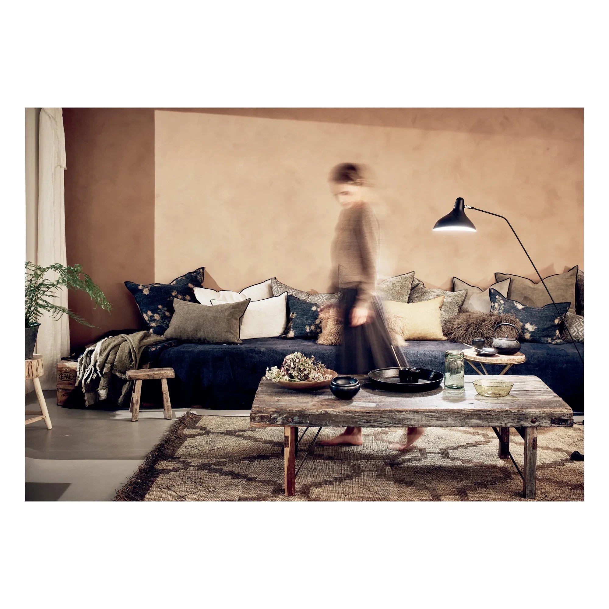 Maison de Vacances - Cojín de lino Vice Versa | Les roses ocre
