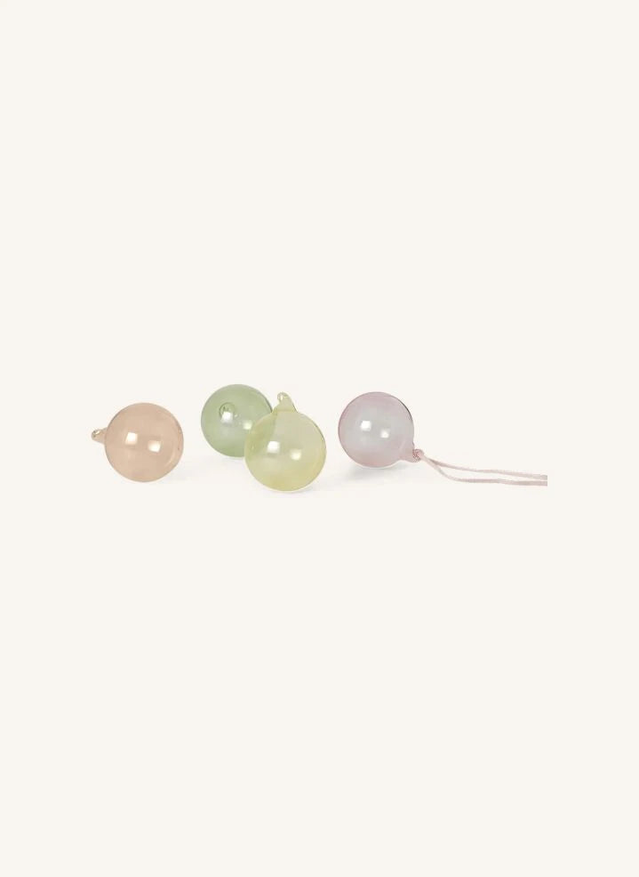 Ferm Living - Adornos de Navidad de Vidrio Pastel - Set de 4