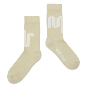 Main Story - Calcetines de algodón orgánico con logo | Crema