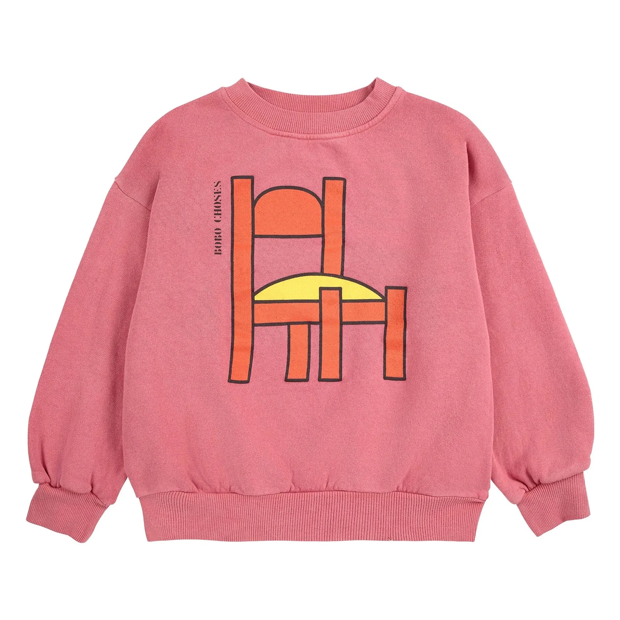 Bobo Choses - Sudadera rosa de algodón orgánico con diseño de silla