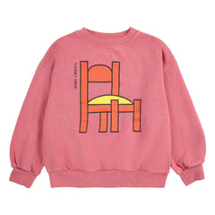 Bobo Choses - Sudadera rosa de algodón orgánico con diseño de silla
