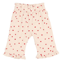 Búho - Fırfırlı Mini Kalpler Pantolon | Açık Pembe