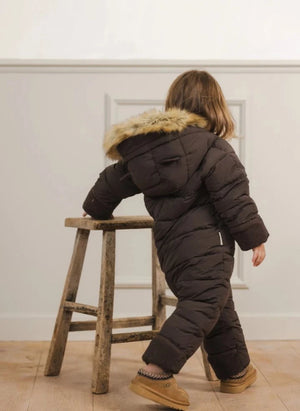 Töastie - Chaqueta Cloud con Capucha de Piel Sintética Impermeable | Marrón