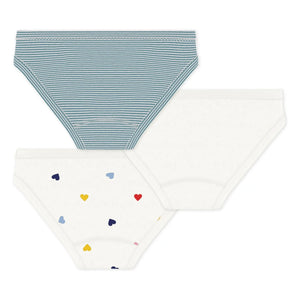 Petit Bateau - Pack de 3 bragas de rayas | Blanco