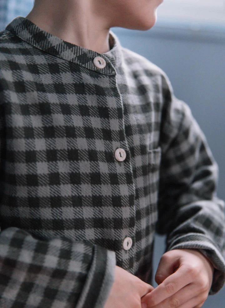 Studio Bohème - Camisa de Algodón Orgánico Jim Vichy | Gris