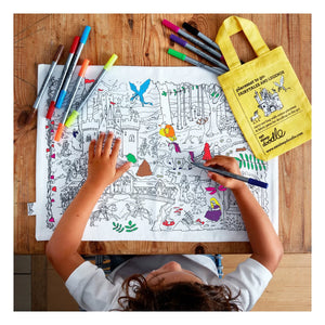 EatSleepDoodle - Mantel Individual para Colorear Cuento de Hadas