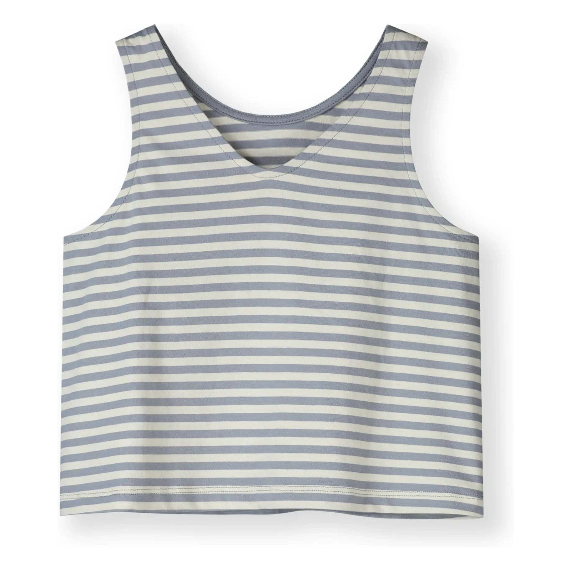 Gray Label - Camiseta Boxy de Algodón Orgánico a Rayas | Azul Hielo