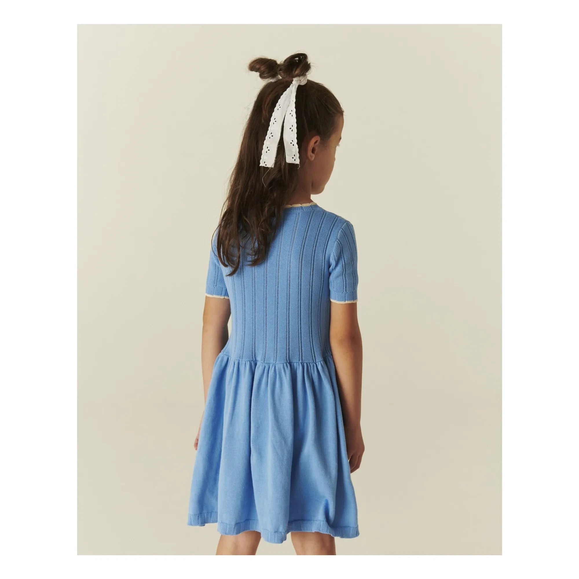 Copenhagen Colors - Vestido de algodón orgánico con agujeritos | Azul aciano