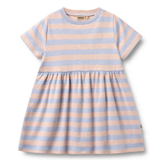 Wheat - Vestido de punto Anna de algodón orgánico a rayas | Rosa pálido