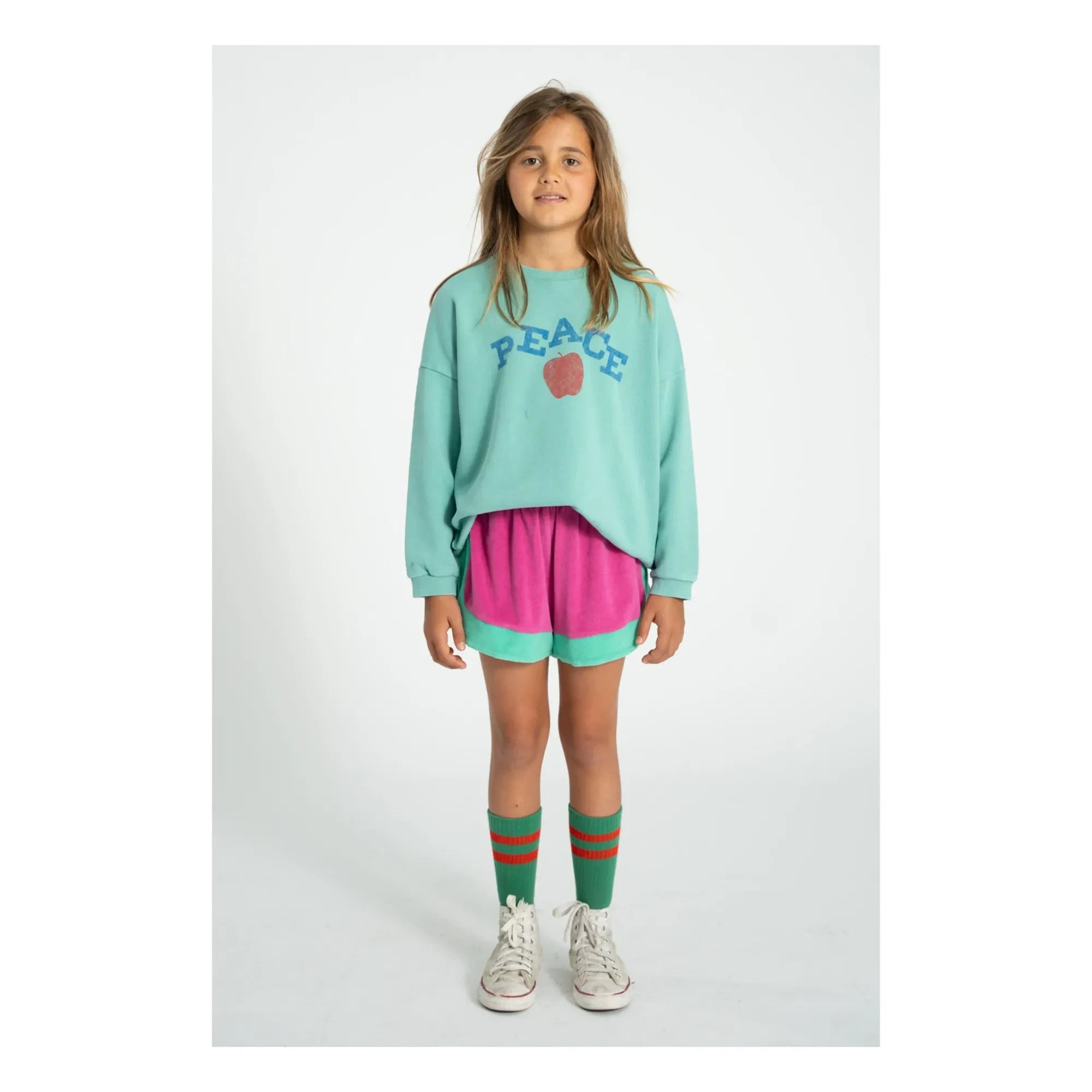 Piupiuchick - Sudadera de algodón orgánico Peace | Turquesa