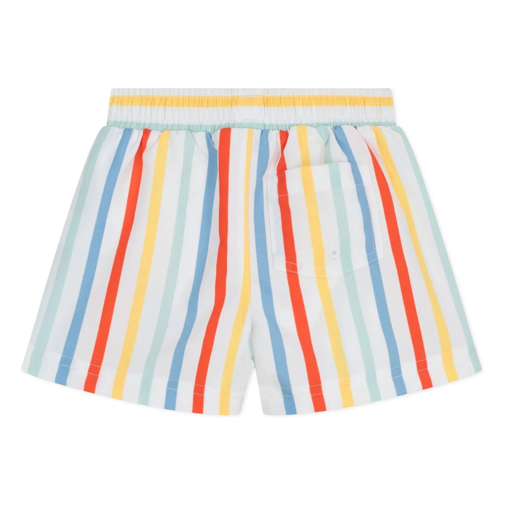 Petit Bateau - Bañador de bebé de rayas de fibras recicladas | Blanco