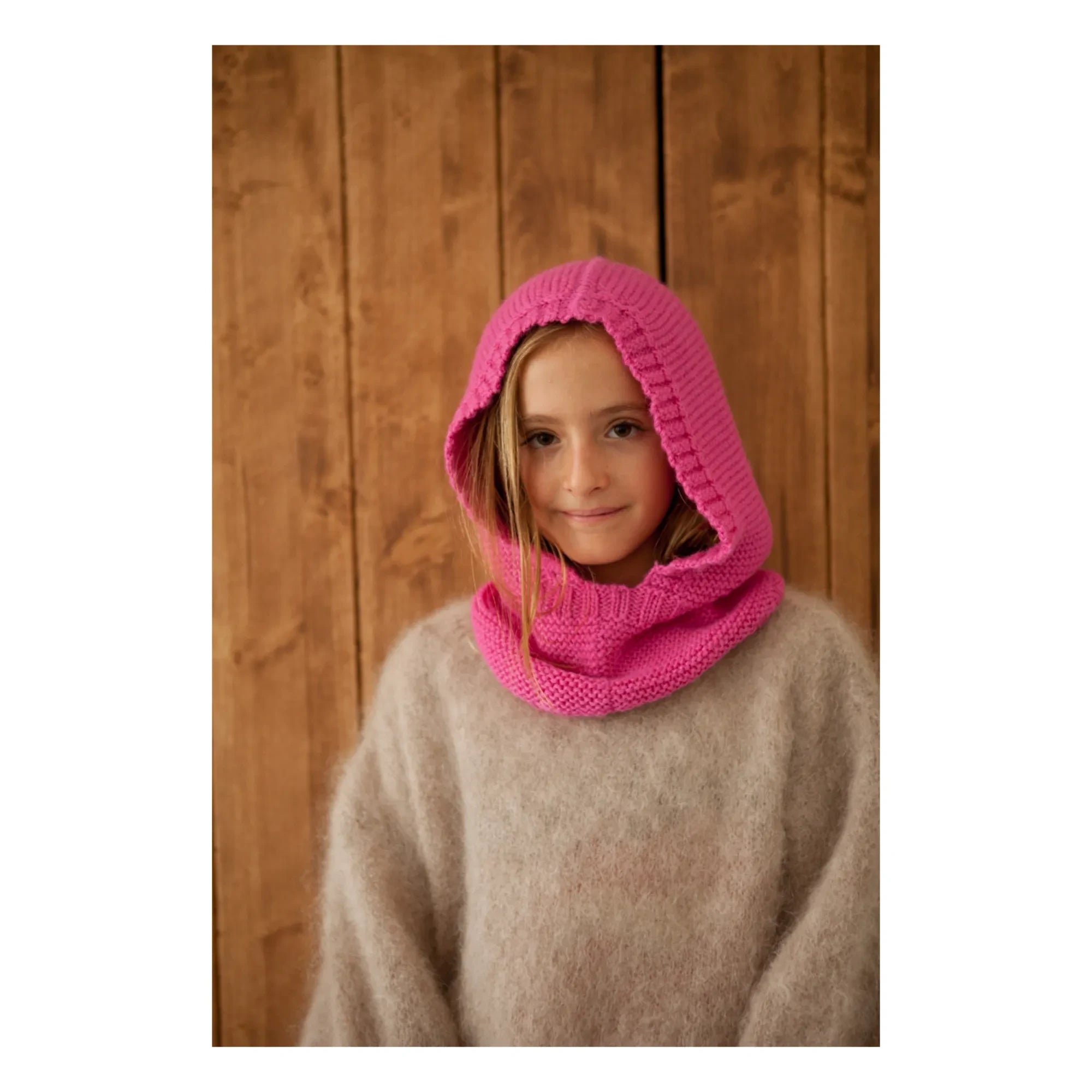 Marlot Paris - Pasamontañas Lutin de alpaca bebé | Fucsia