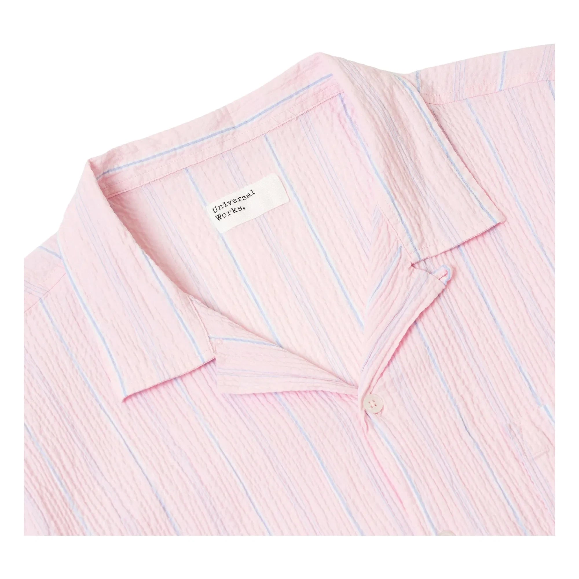 Universal Works - Camisa a rayas Road | Rosa