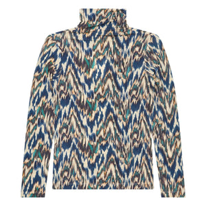 Ulla Johnson - Aurelia boğazlı T-shirt | Mavi