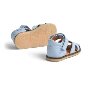 Wheat - Sandalias de piel con cangrejo de Lowe | Azul pálido