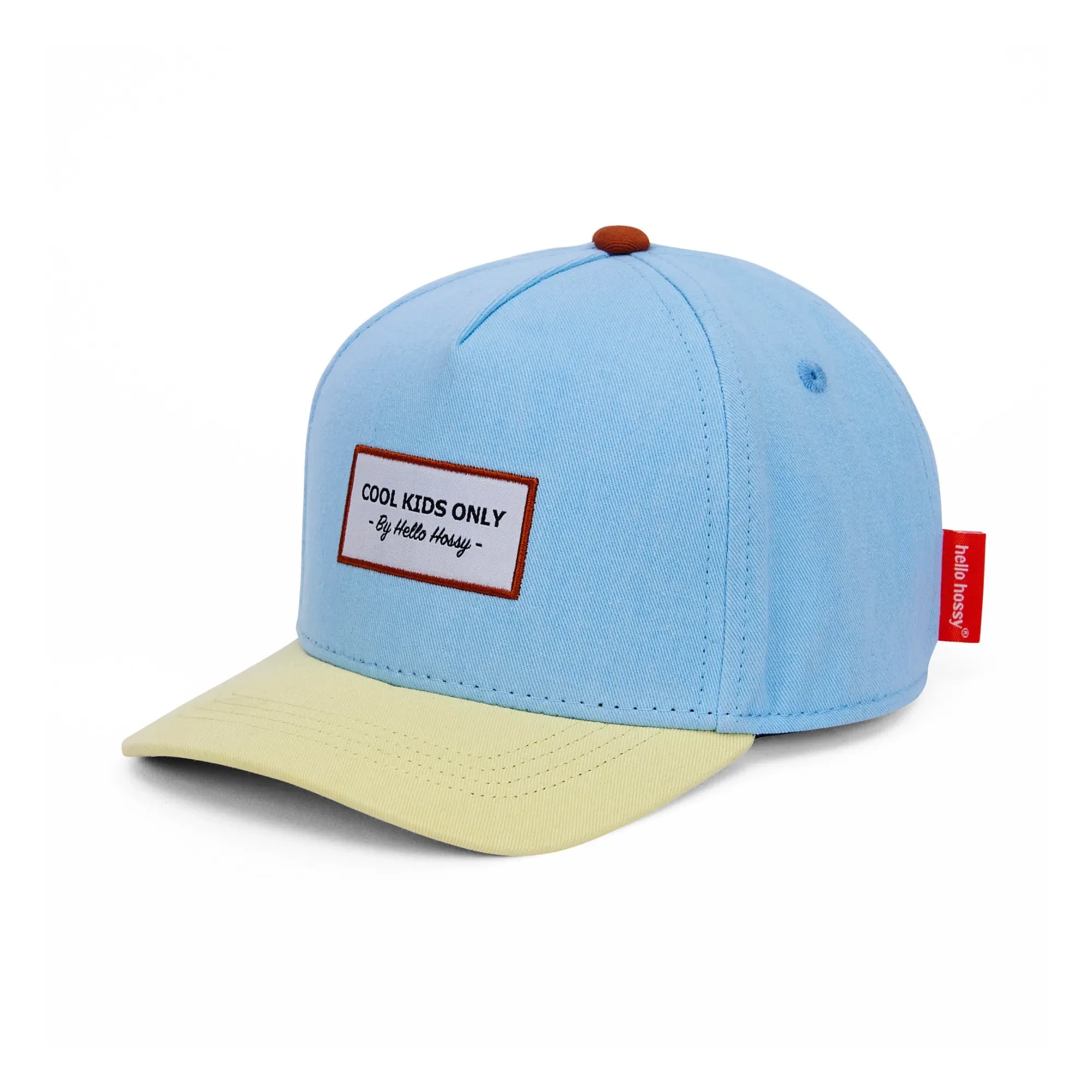 Hello Hossy - Gorra con visera plana curvada | Azul claro
