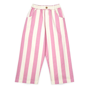 Mipounet - Pantalones de algodón orgánico a rayas Claude | Rosa