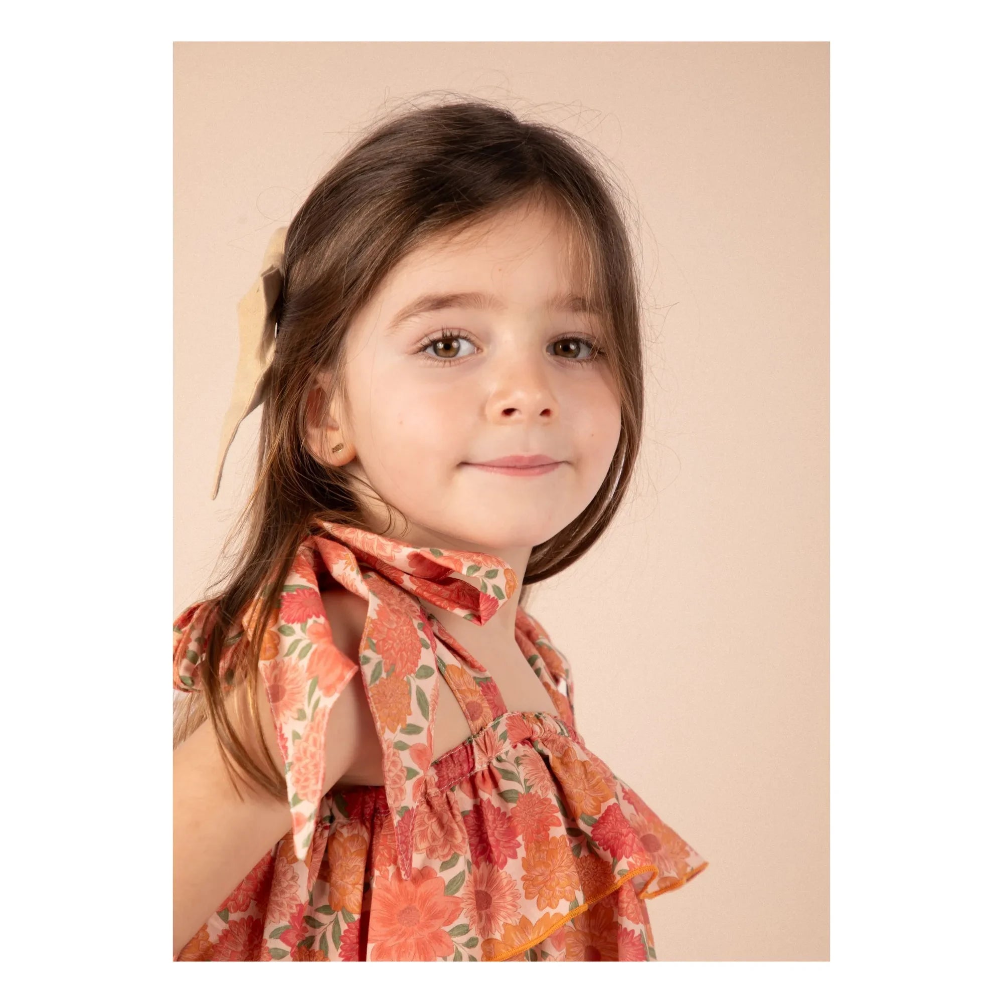 Loir - Blusa Castilla Flores de Algodón Orgánico | Coral