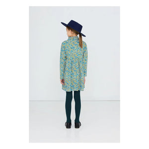 Tinycottons - Vestido floral de pana de algodón orgánico | Azul
