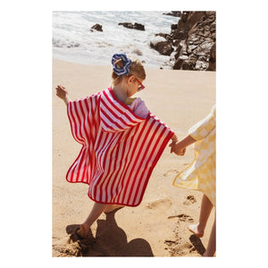 Jera Mini - Poncho de toalla a rayas | Rosa