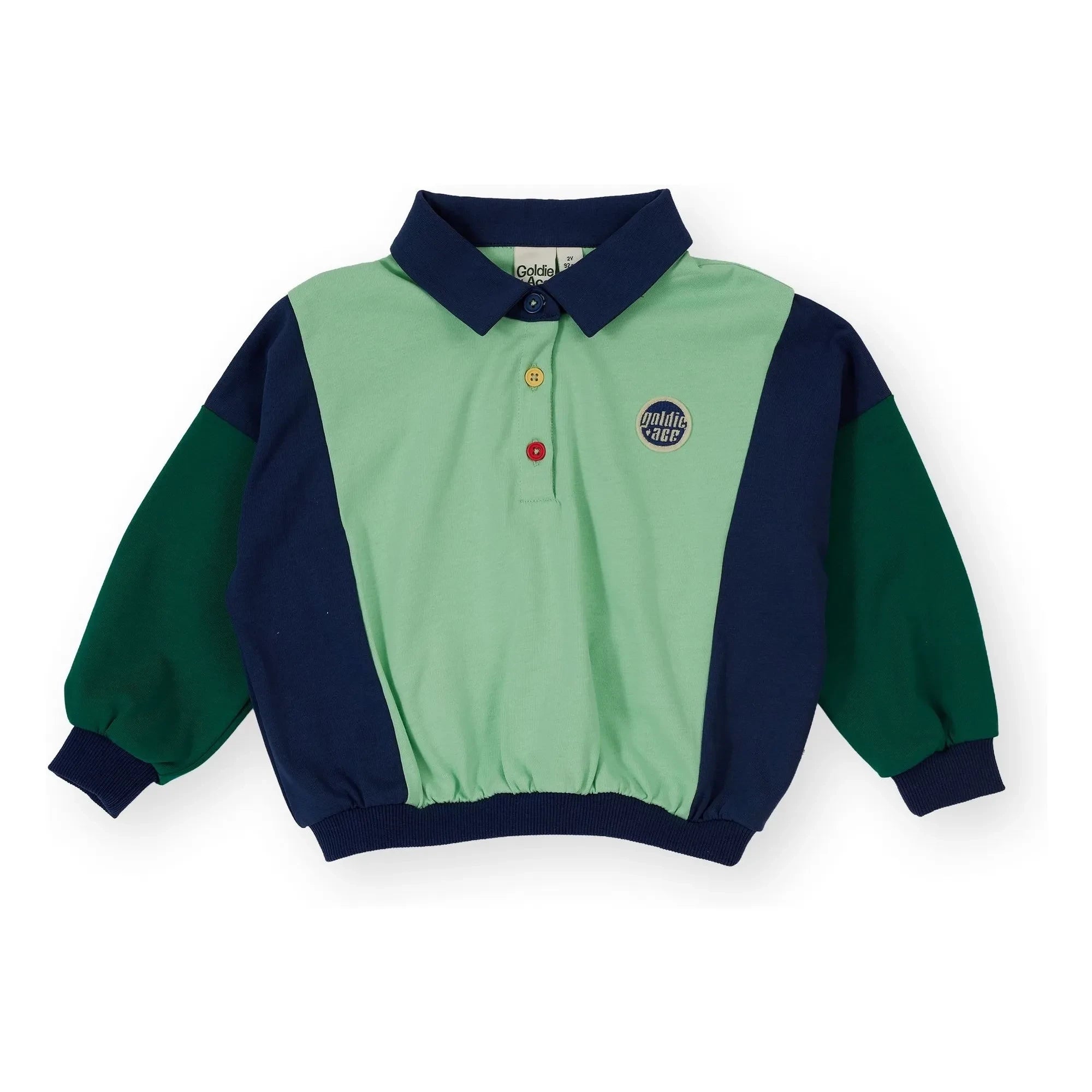 Goldie + Ace - Sudadera tipo polo de rugby | Verde