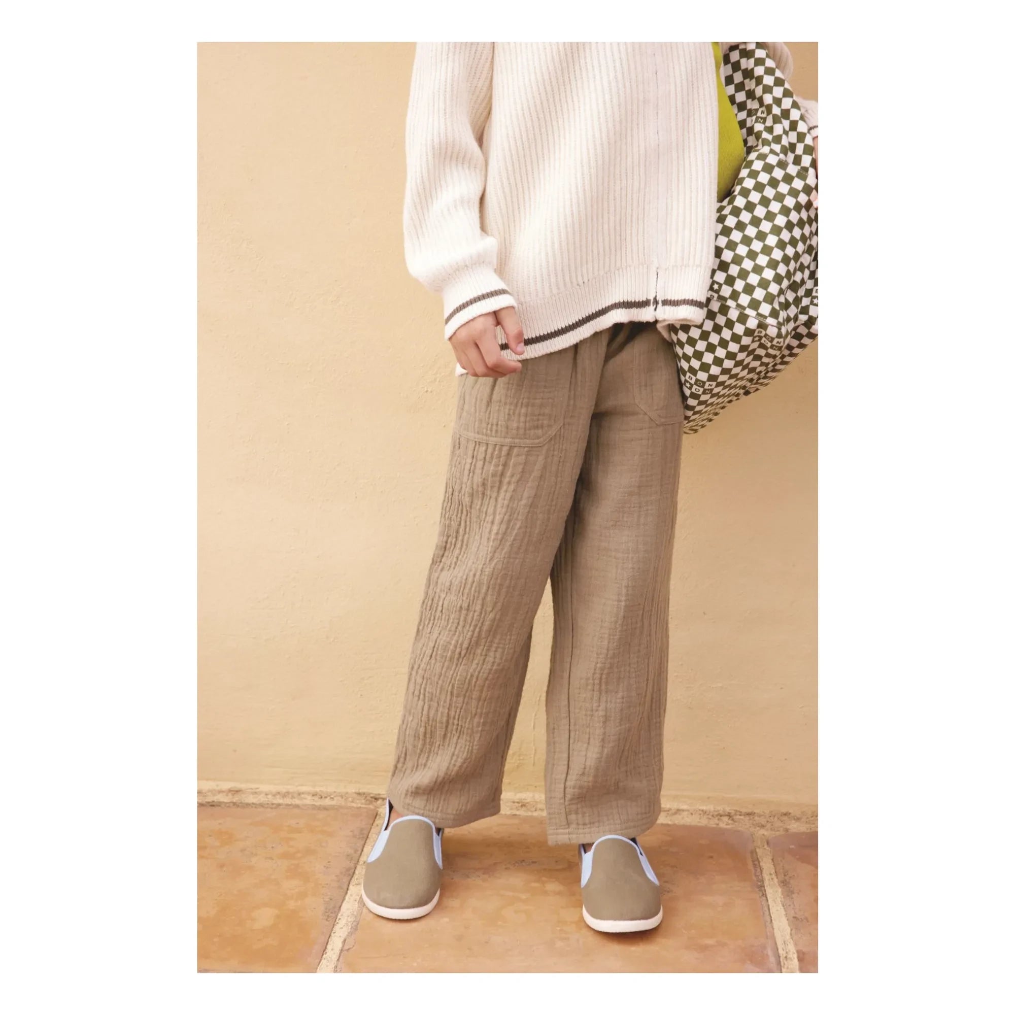 Bonton - Nils Pantalones de Gasa de Algodón | Caqui