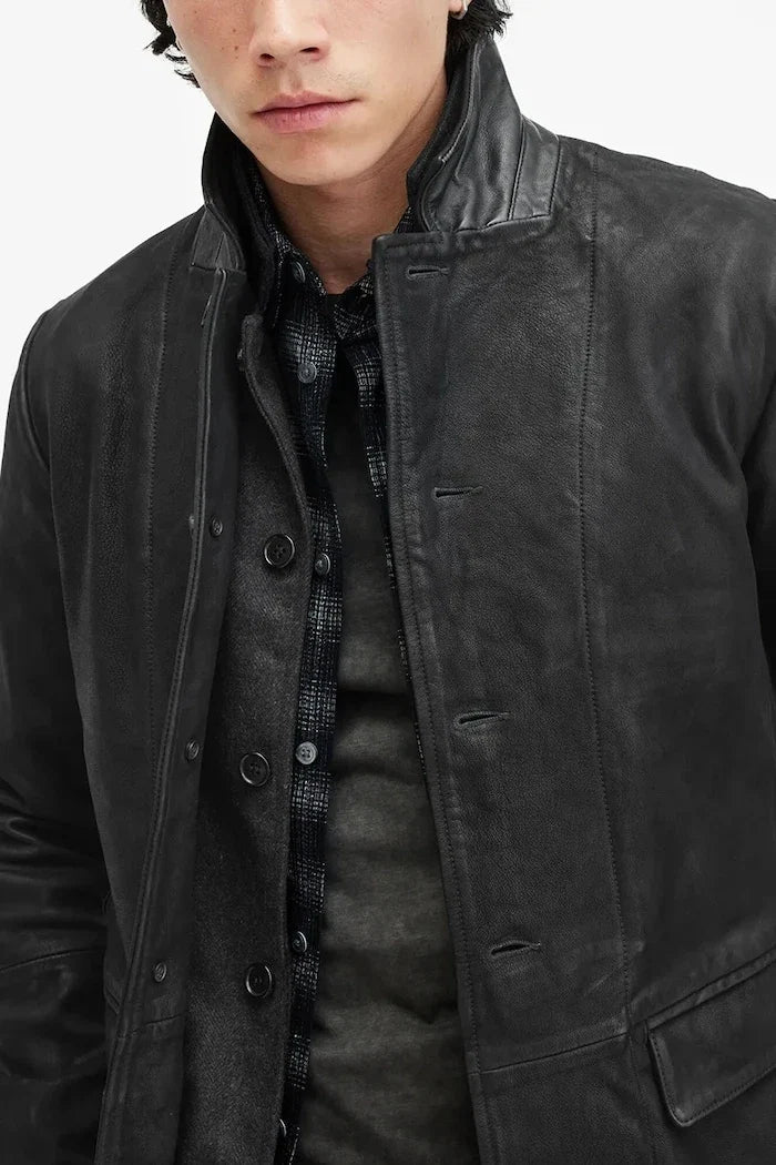 Chaqueta de cuero ALLSAINTS SURVEY LTHR BLAZER