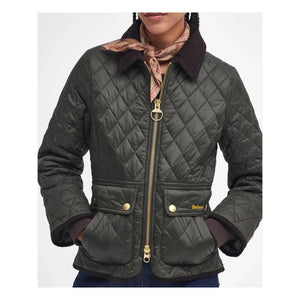 Barbour - Beadnell Dar Kesim Kapitone Ceket | Haki