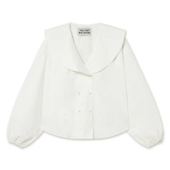 The Tiny Big Sister - Camisa de algodón con doble botón | Blanco