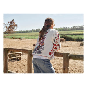 M.A.B.E. - Chaqueta bordada de algodón Ori | Rojo