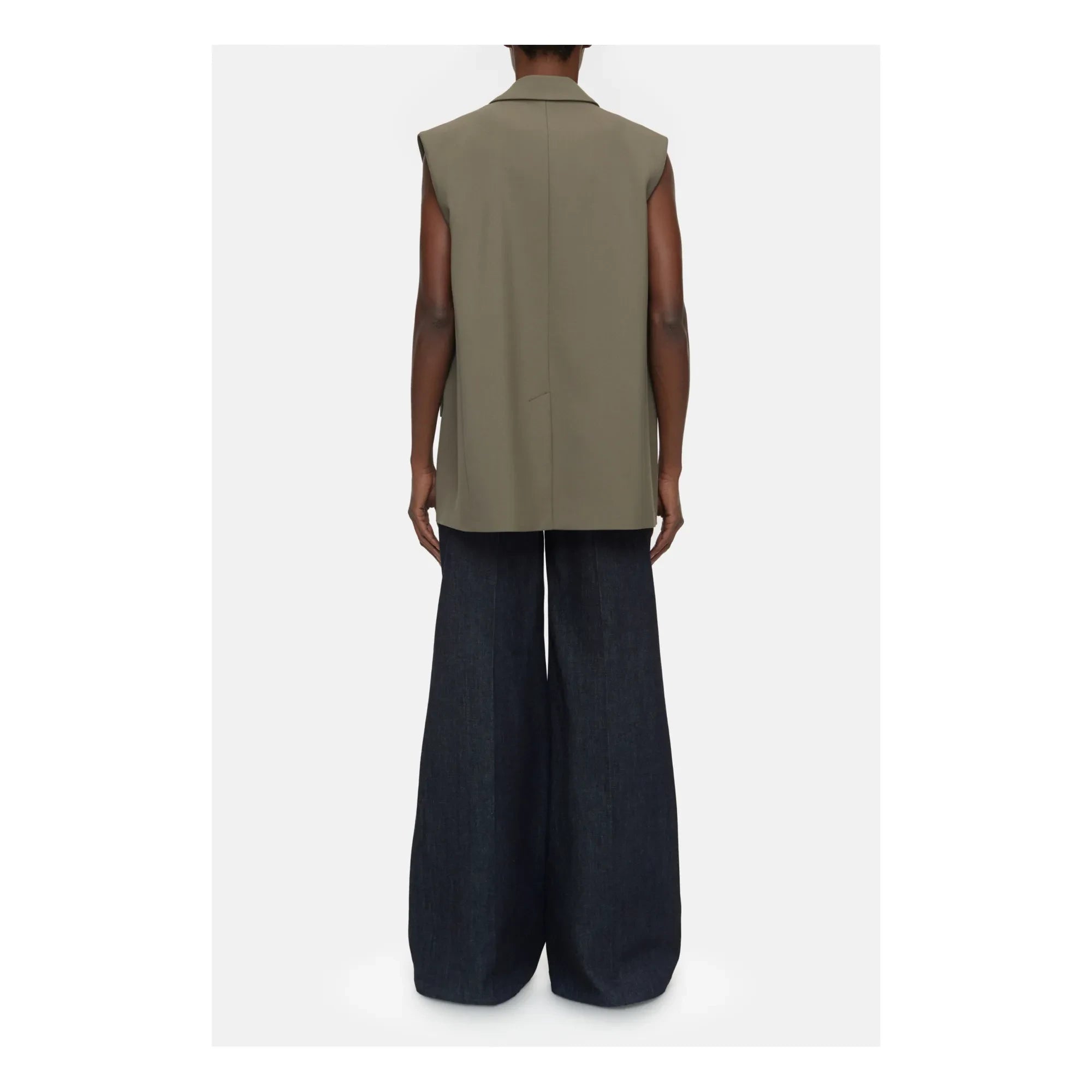 Cerrado - Blazer sin mangas | Caqui