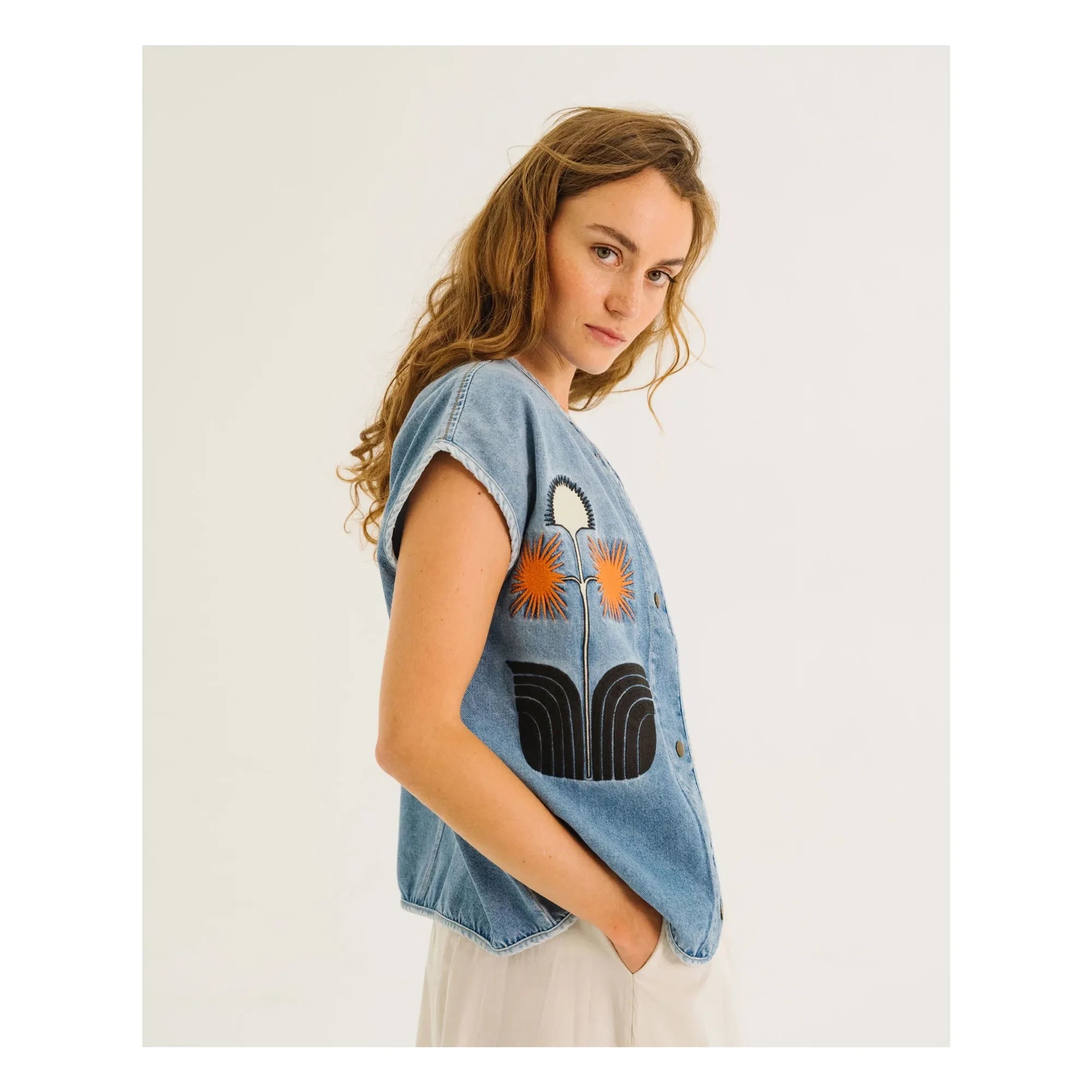 Tinsels - Chaqueta Vaquera sin Mangas Edel | Azul