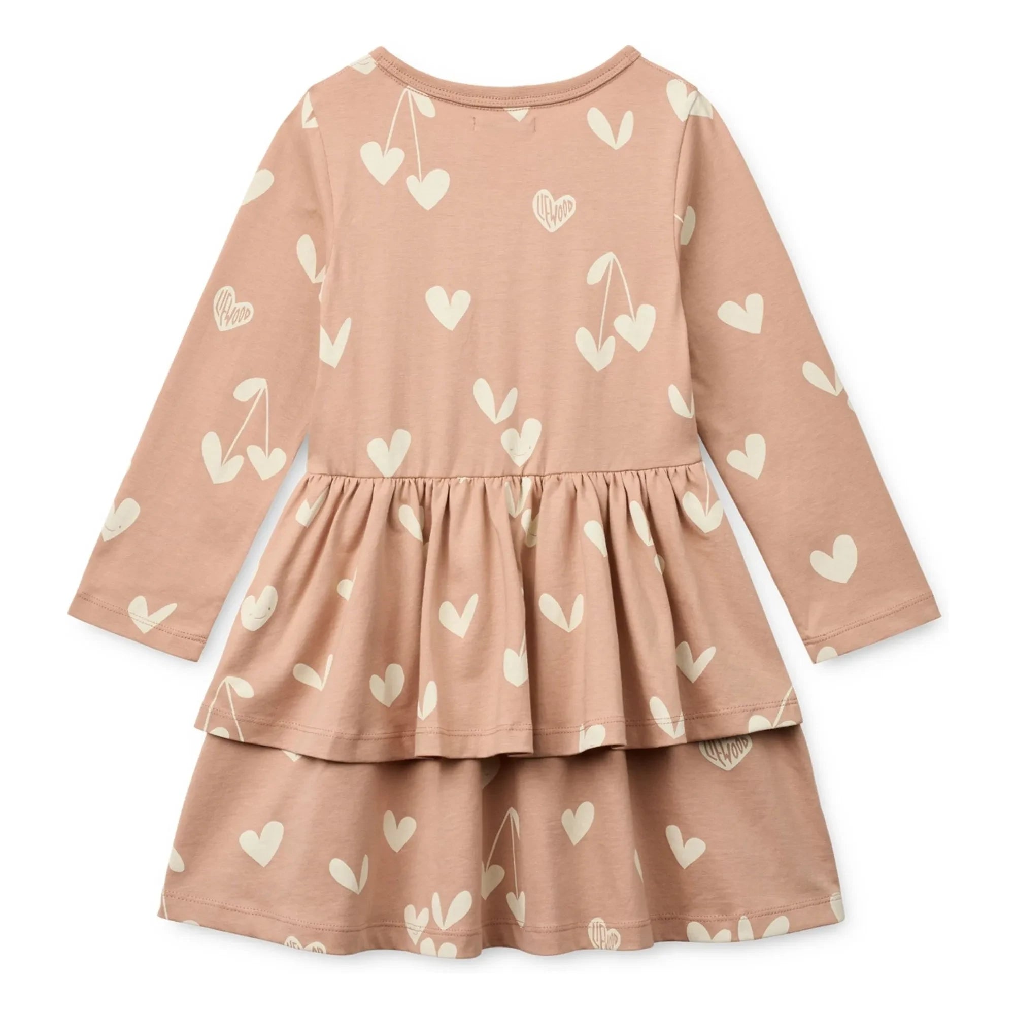 Liewood - Vestido de algodón orgánico Mindy Hearts | Melocotón