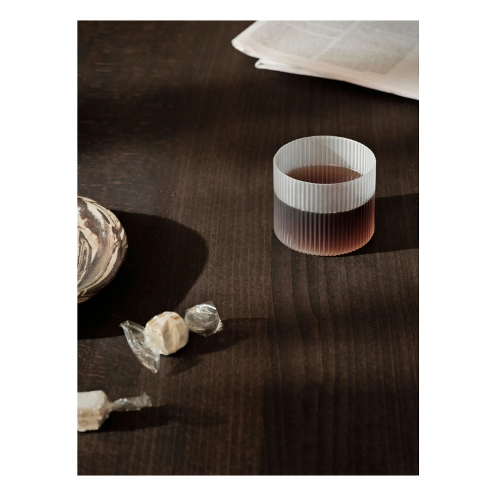 Ferm Living - Vasos bajos Ripple - Juego de 4 | Blanco