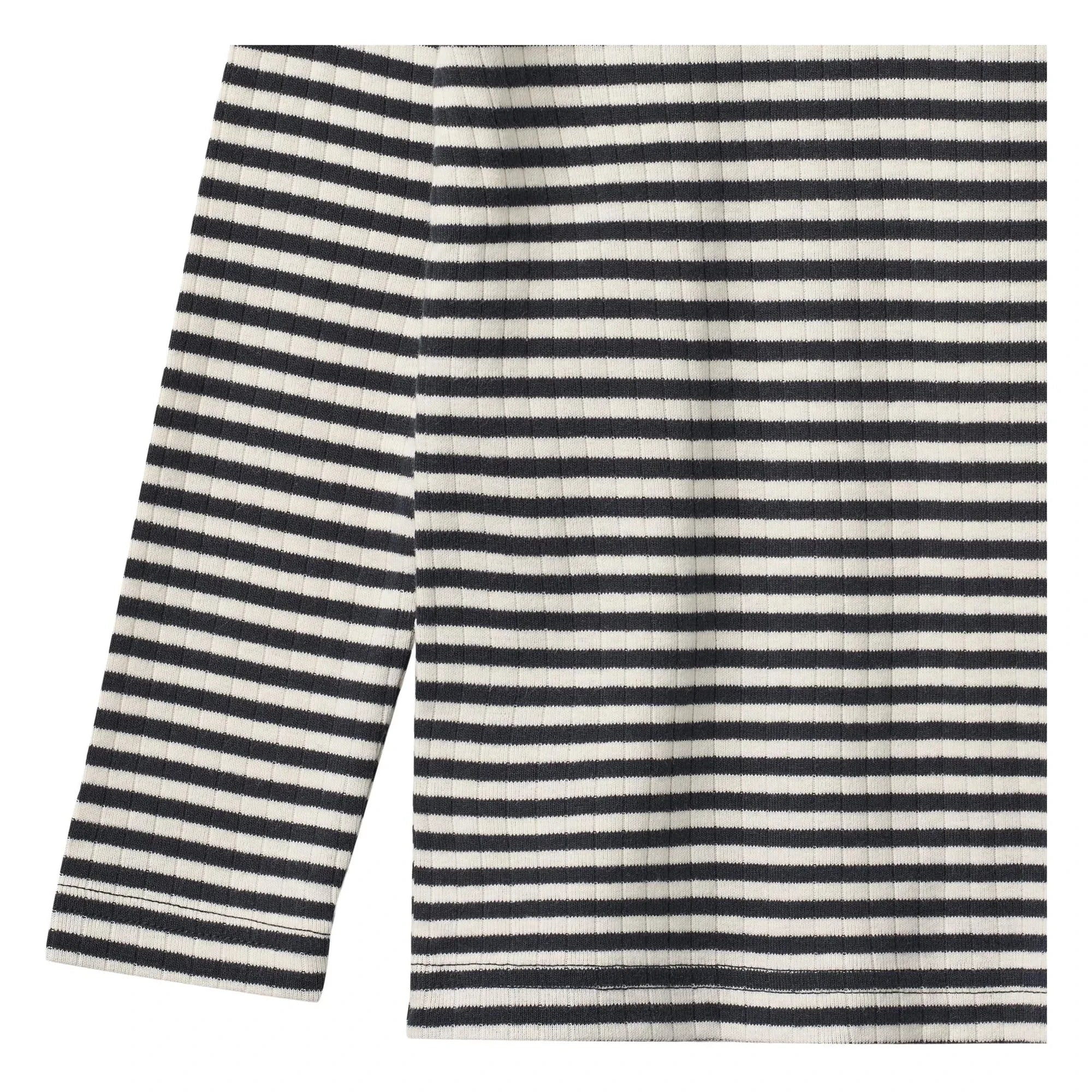 Wheat - Camiseta de Algodón Orgánico Acanalado a Rayas Stig | Azul Marino