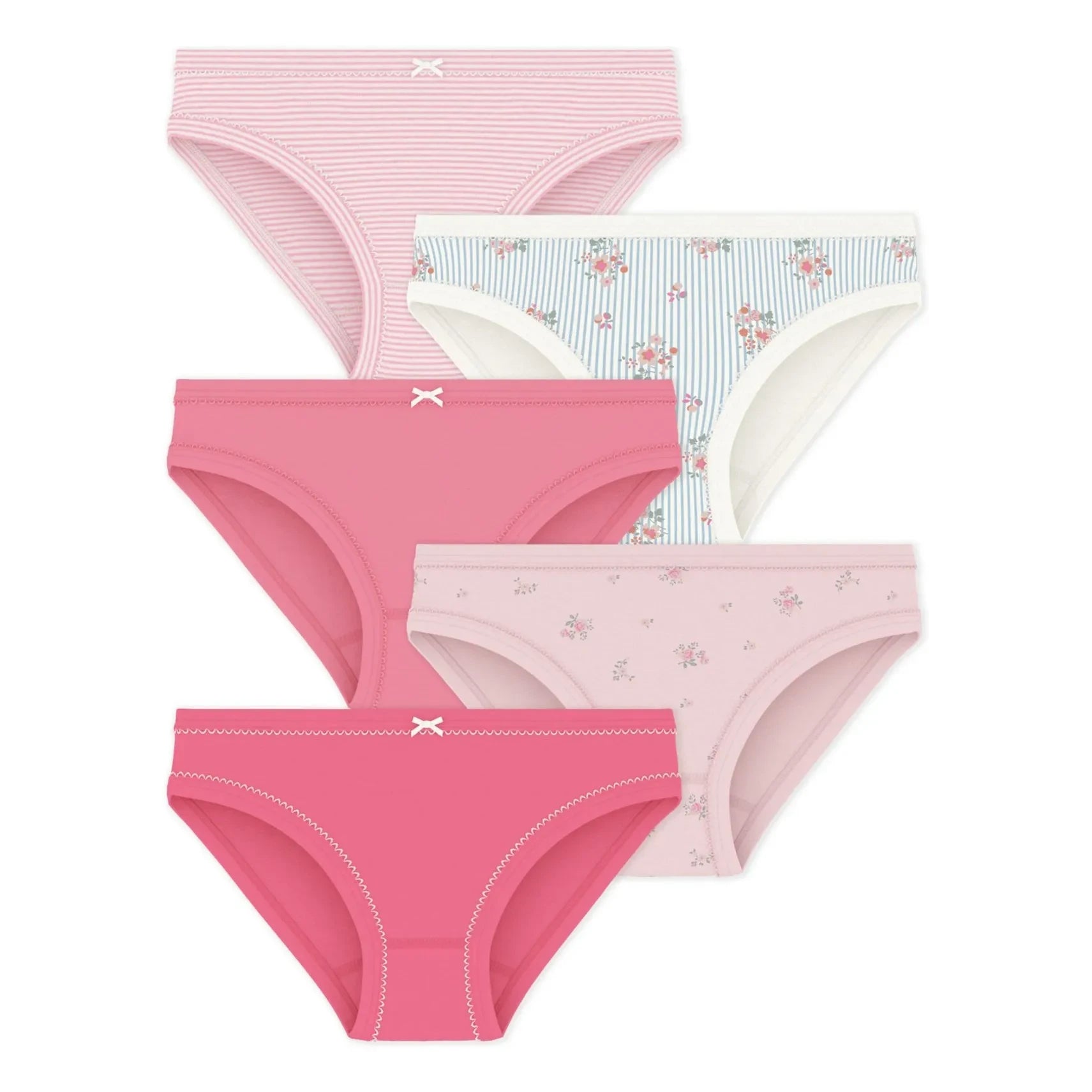Petit Bateau - Braguitas florales lote 5 | Rosa