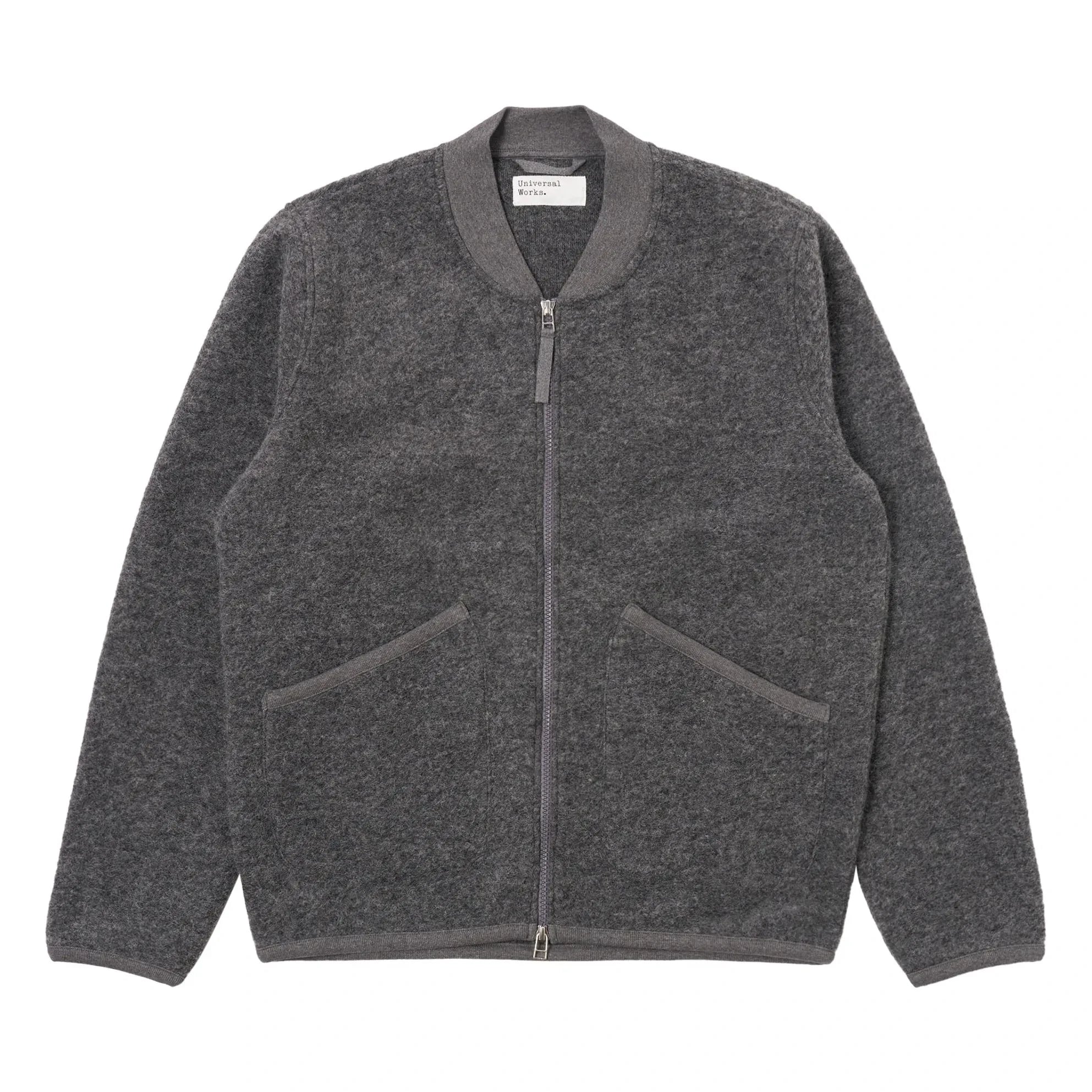 Universal Works - Chaqueta bomber de lana con cremallera | Gris
