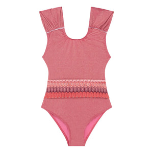 Lison Paris - Dolce Vita Bañador Metalizado de Una Pieza | Rosa