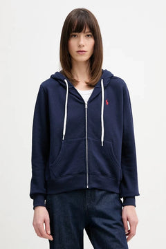 Sudadera con capucha y cremallera de algodón para mujer Polo Ralph Lauren