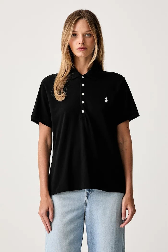 Camiseta de algodón para mujer con cuello Polo Ralph Lauren