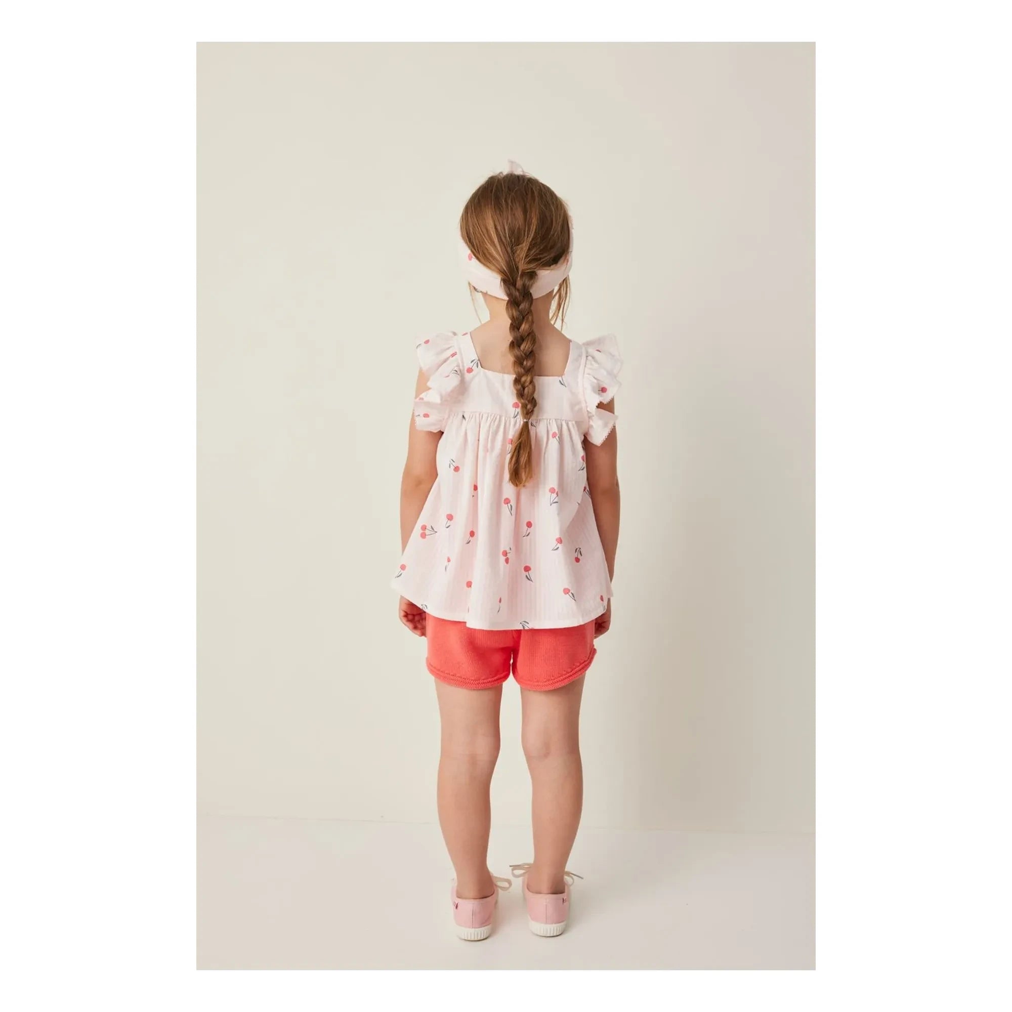 Tocoto Vintage - Blusa de volantes con estampado de cerezas | Rosa claro